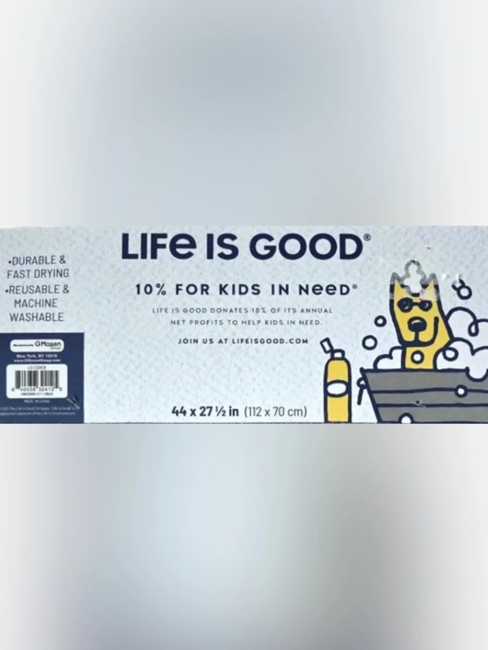 Life Is Good -Yellow Rocket the Dog Pet Drying MICROFIBER Towel!